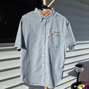Columbia Men’s Short-Sleeve Button-Down Shirt in Black & White Check UT Vols